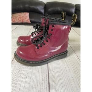 Dr Martens 1460 Leather Combat Lace Up Zip Boots Toddler Size 10